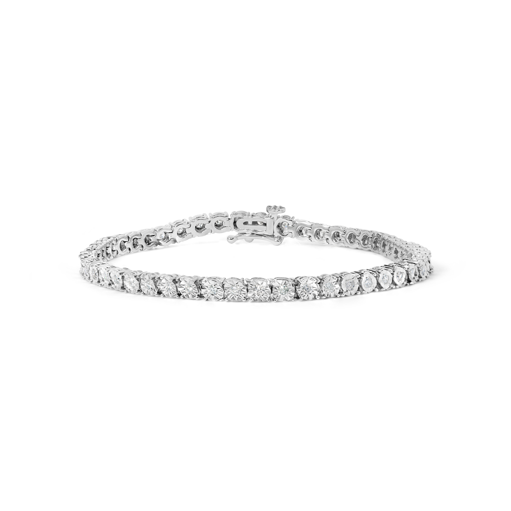.925 Sterling Silver 1.0 Cttw Diamond Miracle Tennis Bracelet (I-J Color, I3